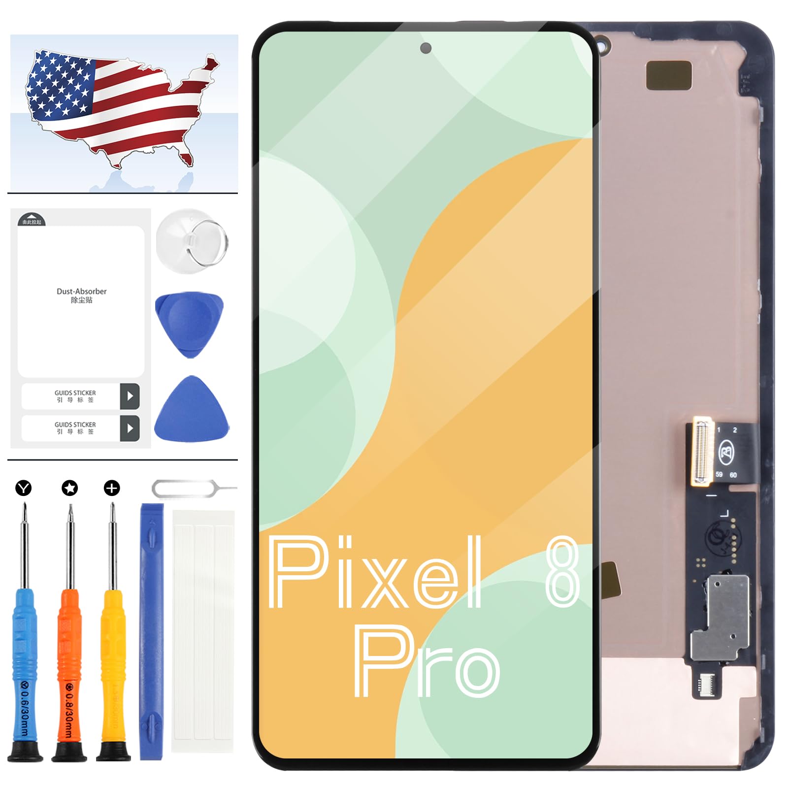 Photo 1 of OLED for Google Pixel 8 PRO 5G Screen Replacement kit for Google Pixel 8 PRO Screen Replacement GC3VE G1MNW LCD Display Touch Screen Digitizer Assembly Repair Tools(Not Fit Pixel 8/8A)