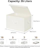 GRANNY SAYS Cloth Storage Boxes with Lids Pack of 2 Cream 40x26x25.5 cm view 2