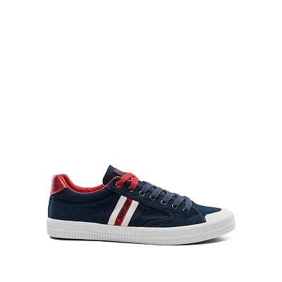 Replay Men&amp;#39;s Vulcanised Stripe Low Top Sneakers Navy in Size US 11.5