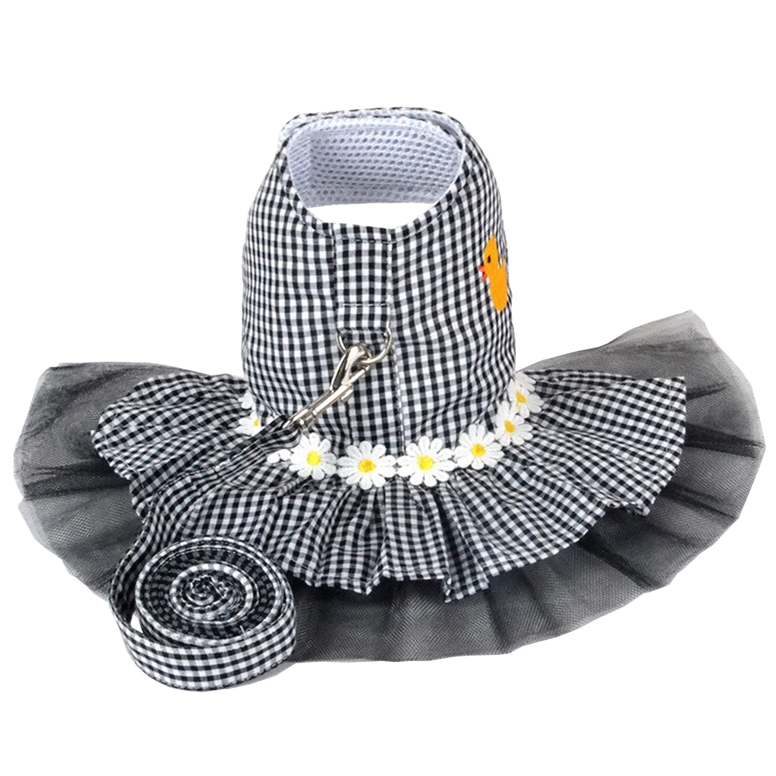 HOSD Outdoor Pet Clothes Dog Harness Dress Poodle Bichon Frise Pomeranian Schnauzer Dog Clothing Princess Costumes Pet Skirt Dropship (L,Black)