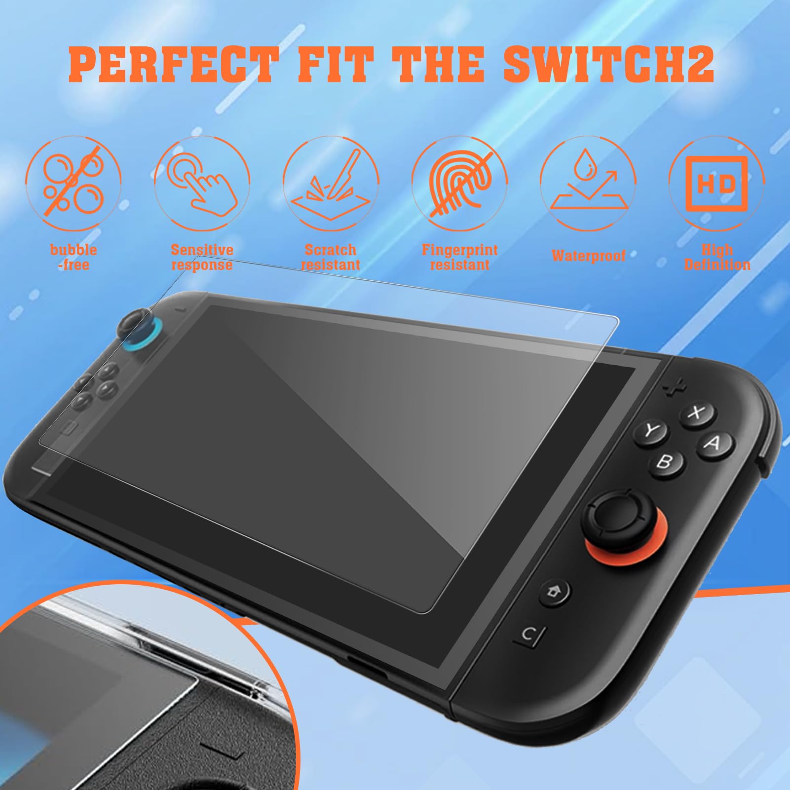 Tasche für Nintendo Switch 2 (2025) - Harte Tragetasche mit 24 Spielkarten-Fächern & Bracket, Zubehör Beinhaltet Reisetasche für Nintendo Switch 2,Displayschutz,Transparente Schutzhülle,Daumengriff 8