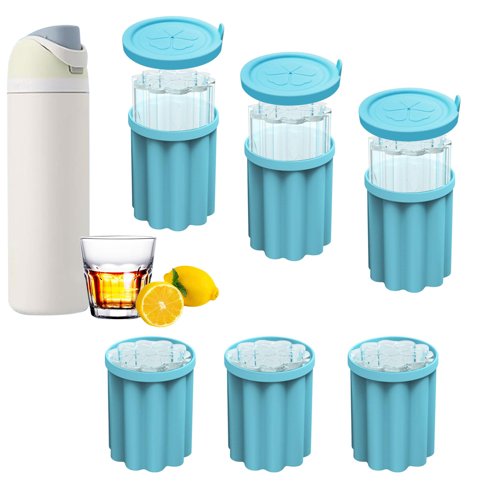 Photo 1 of Ice Cube Tray for Owala FreeSip, 3PCS Silicone Ice Cube Molds, Easy Fill and Release Ice Maker for Chilling Cocktails Whiskey Drinks Juice Coffee, for Owala Water Bottle 24/32/40oz Accessories