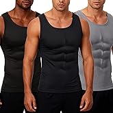Cozypower 3 Pcs Men Thermal Tank Top Thermal Underwear Tops Winter Cotton Warm Sleeveless Thermals Vest for Men Black Gray