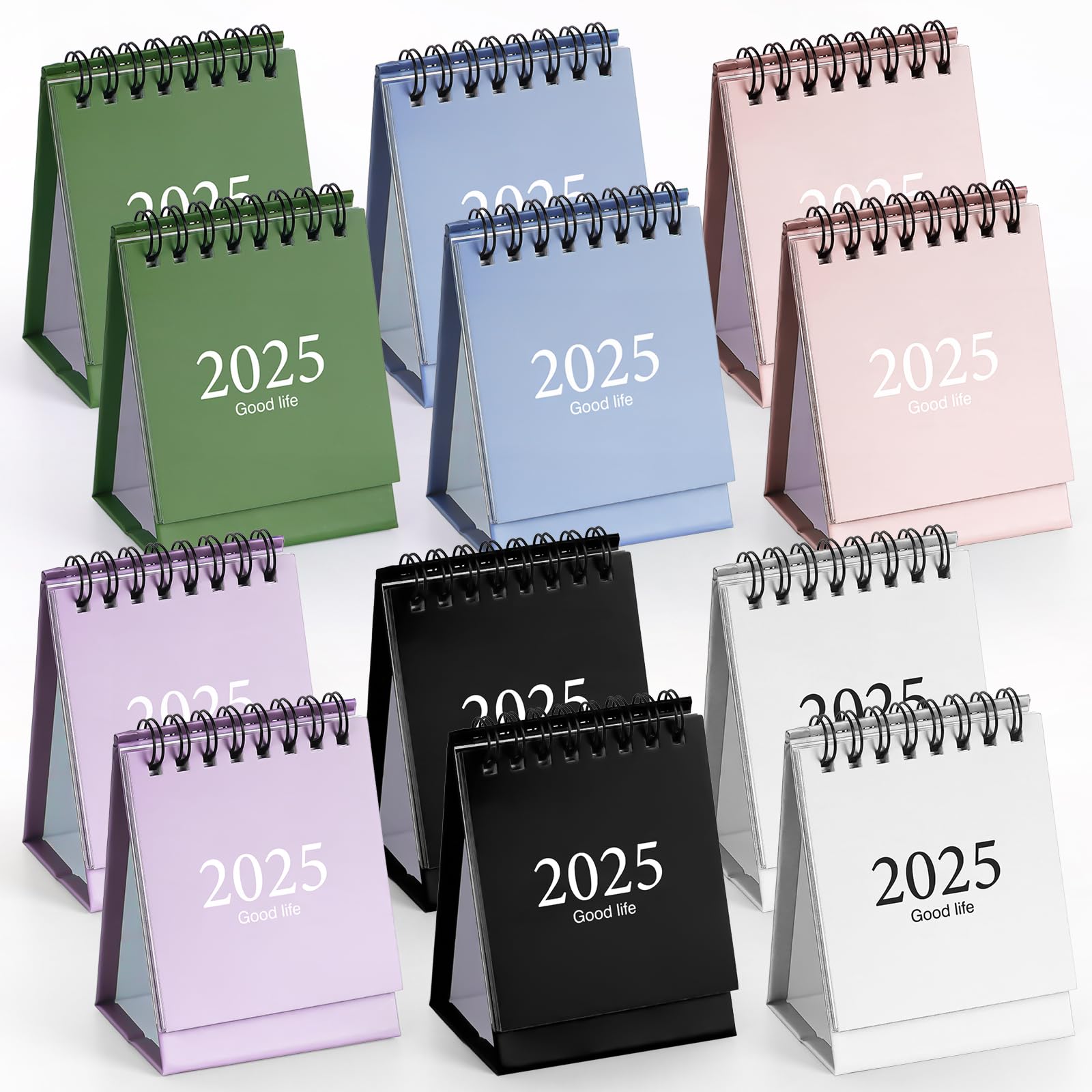 Photo 1 of 12 Pcs for MINI Desk Calendar 2025, for MINI Desk Calendar 2024-2025 - Runs From Jul. 2024 until Dec 2025, Small Desktop Calendar Thick Paper Twin-Wire Binding for Home Office School