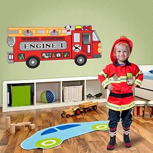 Amazon Com Mona Melisa Disenos Big Peel And Stick Calcomania Coche De Bomberos Home Kitchen
