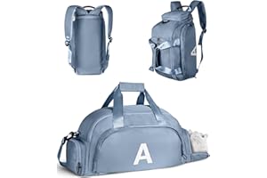 Vogewood Preteen Birthday Gifts, Initial Gym Bags with Shoe Compartment, Dance Bag for Girls, Monogram Kid Overnight Bags, Teen Girl Gift Trendy Stuff-Travel Weekender Duffel (Letter A)