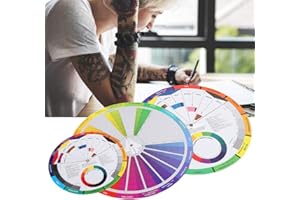 YOSOO Color Wheel, 3pcs Color Wheel Mixing Triadic Color Wheel Permanent Makeup Paint Mixing Learning Guide Art Class Teaching Tool Color Wheel Pigment Color Wheel Mixing Guide Accessory