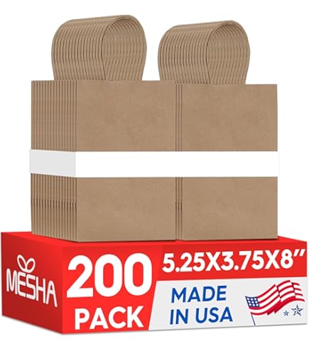 Moretoes 110pcs Small Gift Bags 5.25x3.2x8 Inches White Kraft Paper