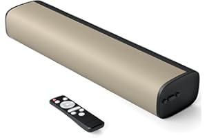 MZEIBO TV Sound Bar, Sound Bars for Smart TV Bluetooth 5.0 Soundbar 50W 17Inch Small Soundbars with HDMI-ARC/Optical/AUX Connection, TV Soundbar Surround Sound Bars (Beige/Black)