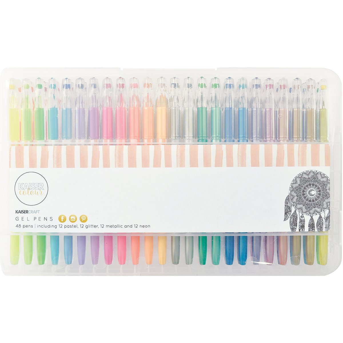 Kaisercraft Gel Pen SetPastel, Glitter, Metallic, Neon48, Multi