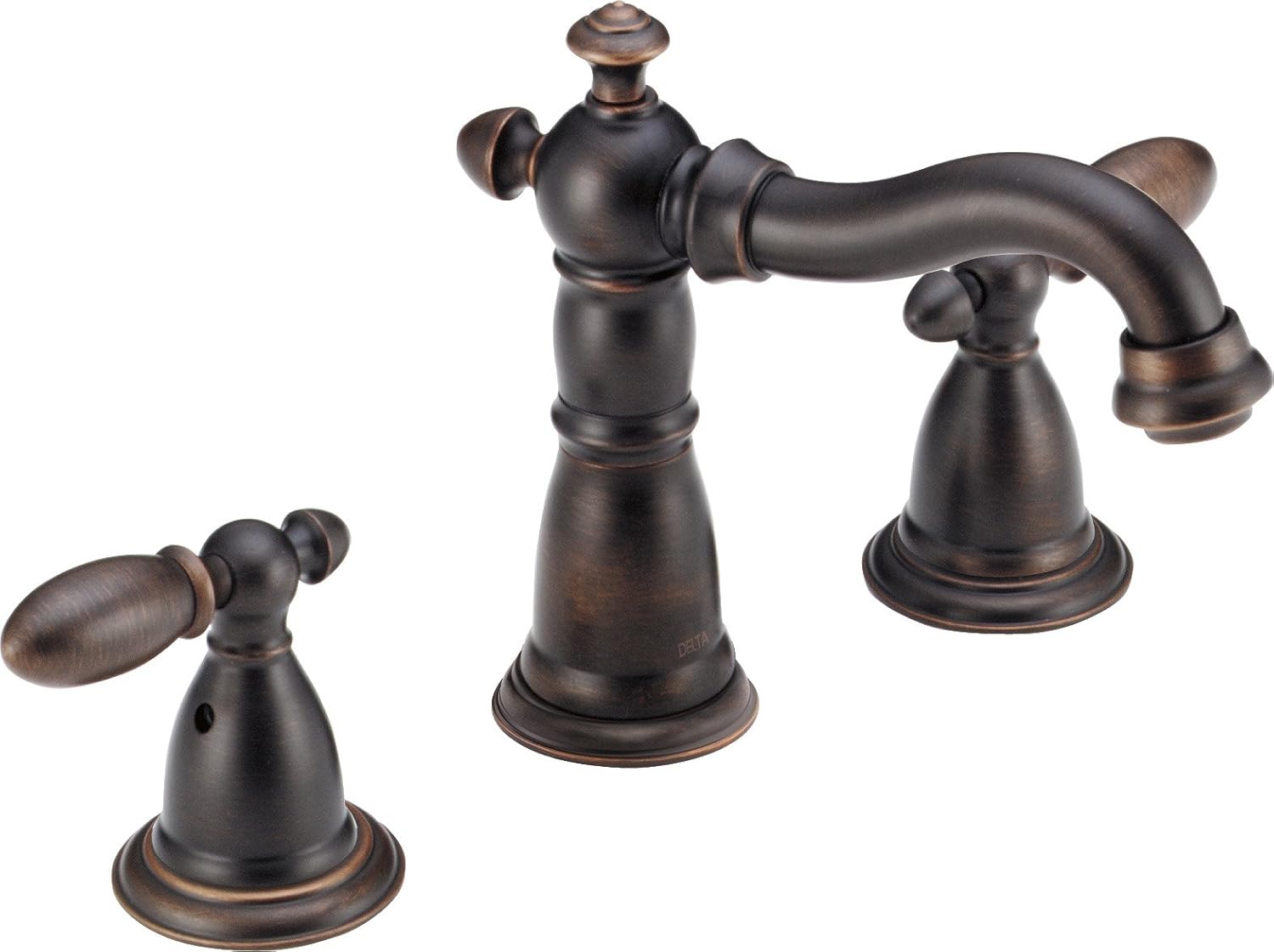 Delta Faucet Victorian Widespread Bathroom Faucet 3 Hole, Bronze Bathroom Faucet, Diamond Seal Technology, Metal Drain Assembly, Venetian Bronze 3555-RBMPU-DST - - 