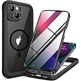 Miracase Magnetic Case for iPhone 13 Mini 5.4 Inch,with MagSafe,Built in Screen Protector,Full Body Protection(Black)