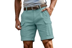 Cargo Shorts for Men Tactical Elastic Waist Relaxed Fit Work Casual Comfy Hiking Big and Tall Summer Stretch with Pockets