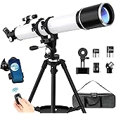 FAMIROSA Telescope for Adults High Powered, 90mm Aperture (36X-270X) 900mm Focal Length Refractor Astronomy Telescopes for Planets and Stars, Professional Telescopio with Bag, Phone Adapter, Tripod