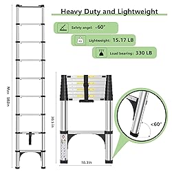 DEZEX Telescoping Ladders 8.5 FT Aluminum Ladder