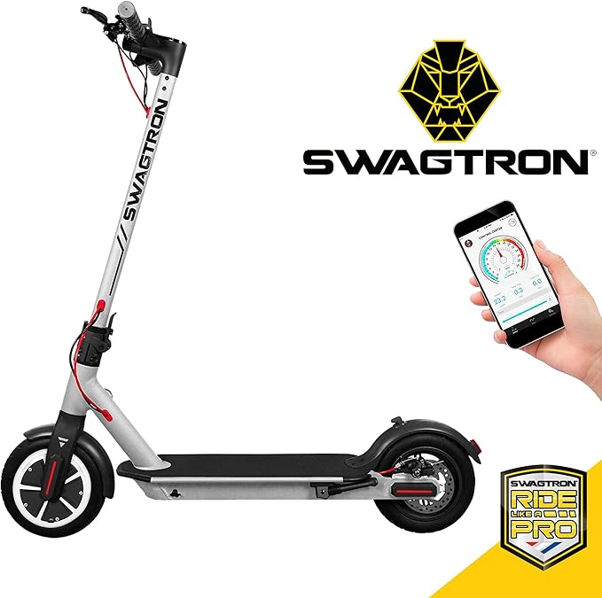 Swagtron High Speed Electric Scooter with 8.5” Cushioned
