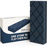 Sharp Pebble Flattening Stone - Dual Grit 120/320 Whetstone Flattener | Restore Any Sharpening Stones, Oil Stone &amp; Ceramic Stone in Minutes - Extra Large 8" Diamond-Groove Silicon Carbide