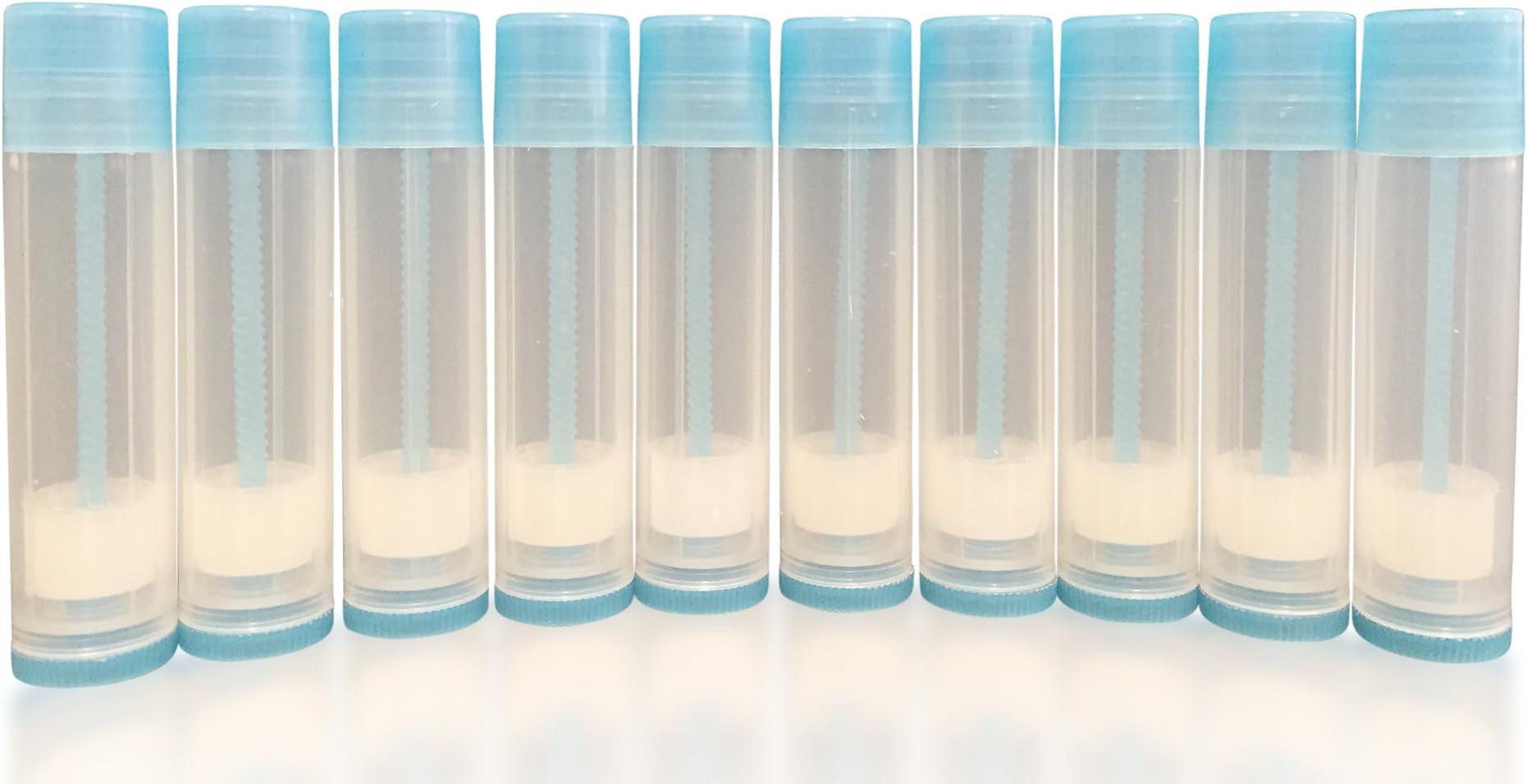 Basic Essential Bottles 25-Piece Empty Lip Balm Container Tubes, 5.5ml (3/16 oz.) - Baby Blue
