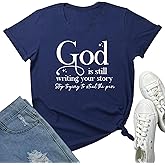 LOOKFACE Womens God is Still T Shirt Comfy Tops Graphic Tees