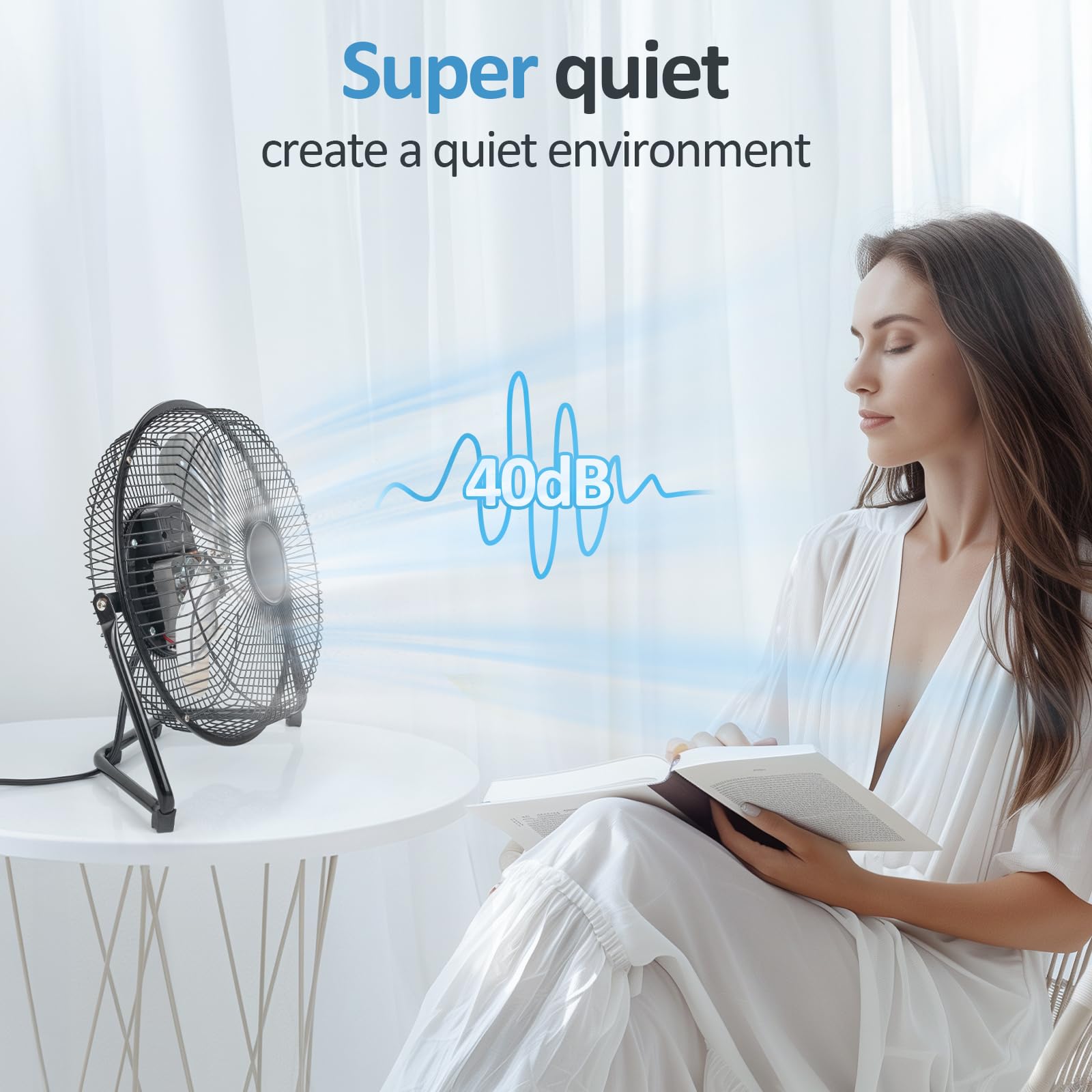 BEESTAR Floor Fan,3-Speed Portable Metal Fan, Fan Quiet for Home,Floor Fan with Adjustable Tilt for Home Office Bedroom,Black (9 INCH)