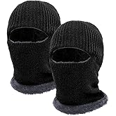 2 Pcs Knitted Ski Mask Warm Balaclava Face Mask for Men Women Knitted Fleece Full Face Cover for Outdoor Sports Cycling