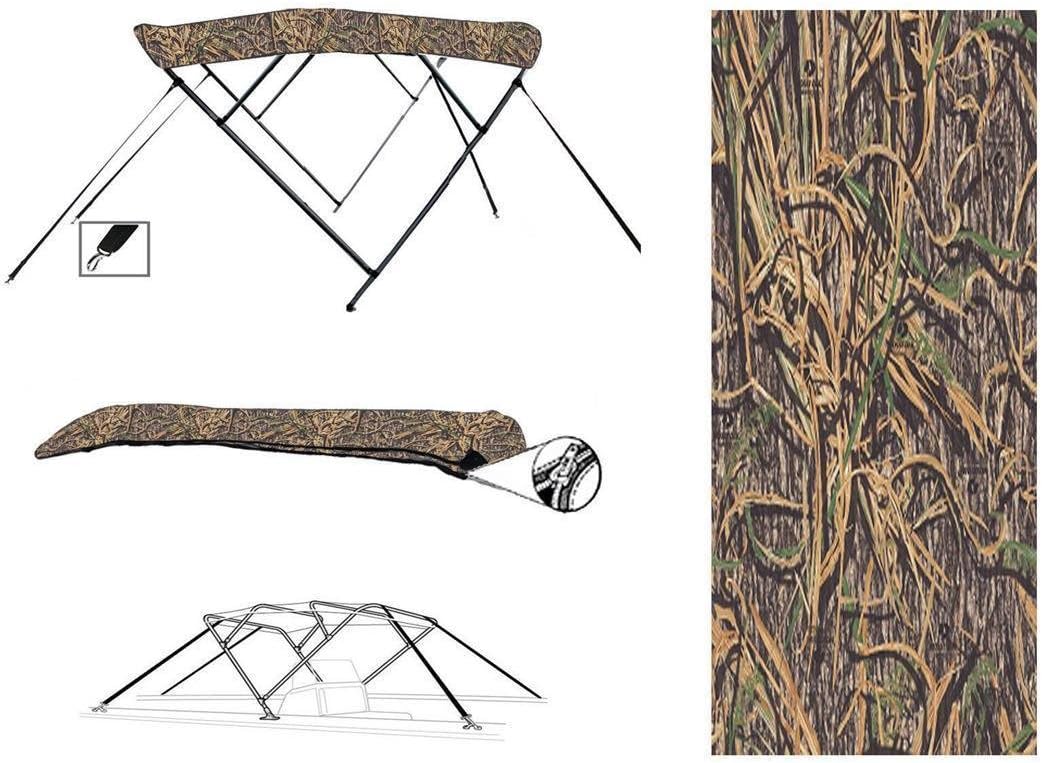 8 oz 4 Bow Camouflage Mossy Oak Shadow Grass CAMO Boat Bimini TOP Sunshade for Encore Boat Builders Bentley Elite Admiral 223 2014-2015