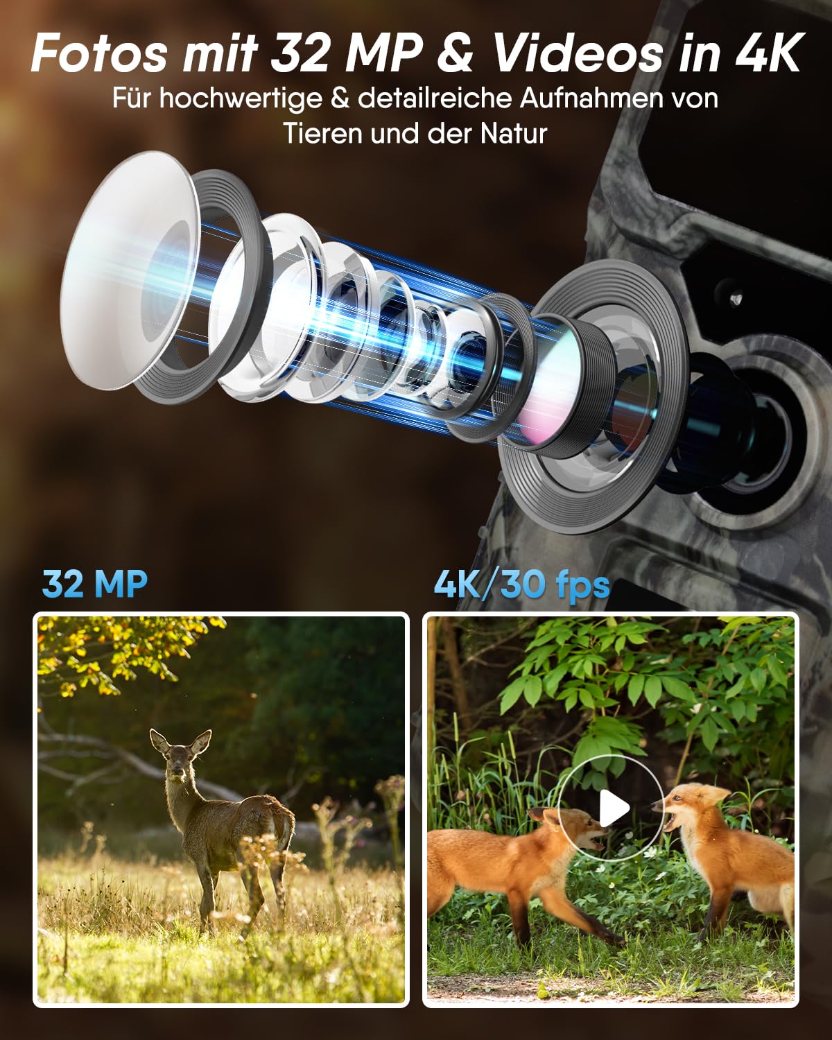 Rollei Wildkamera 4G SIMConnect 4K mit SIM Karte & Handyübertragung App 4