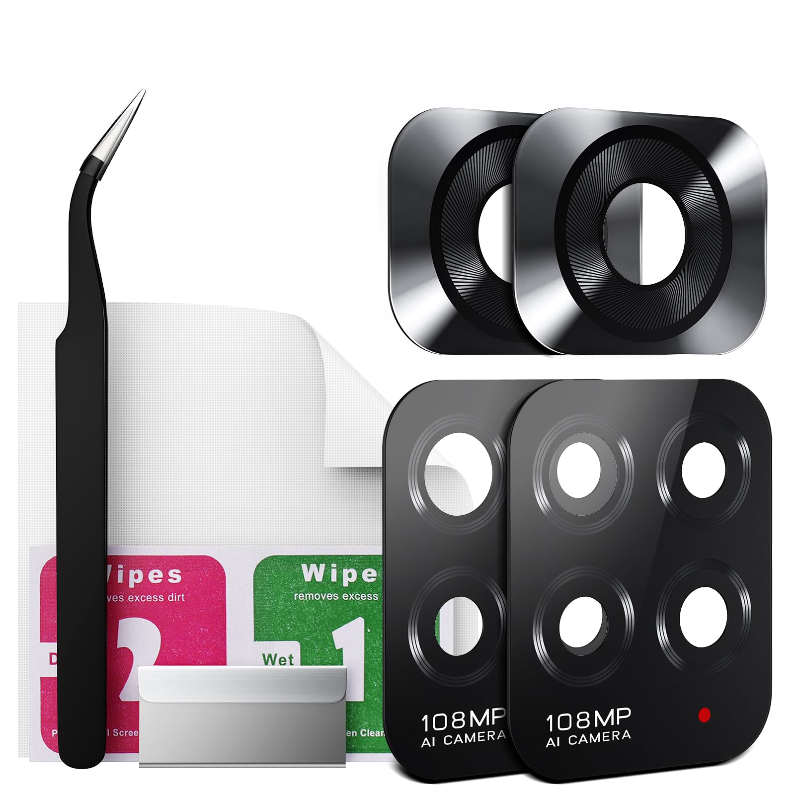 Eonpam 2 Pack Rear Back Camera Lens Glass Replacement for (Xiaomi Redmi Note 11S) Original Quality with Professional Repair Kit