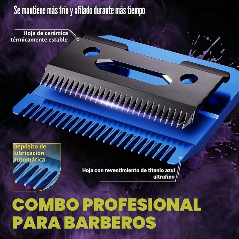 Máquinas Cortar Pelo Profesional, Cortapelos Inalámbrico-Morado