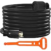 VEVOR 50FT 30 Amp Generator Extension Cord 4 Wire 10 Gauge Generator Cord 125V-250V Generator Power Cord Twist Lock Connector
