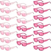 YQVIE 20 Pack Small Rectangle Sunglasses Bulk for Women Men Trendy Square Party Glasses