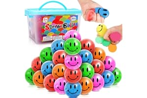 Demilong Squishy Stress Balls for Adult - 24 Pack Emotion Squeeze Stress Balls Bulk, Stress Relief Sensory Stress Ball for Autism, ADD, ADHD, Autism - Anti-Anxiety and Calm Down, Stocking Stuffers