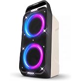 Foxdawn Party Bluetooth Speaker: 240W Peak Loud Sound with Deep Bass | Led Light Show, 15H Playtime, Fast Charge, Waterproof, Large Portable Wireless Speakers for Outdoor, Camping, Backyard, Home