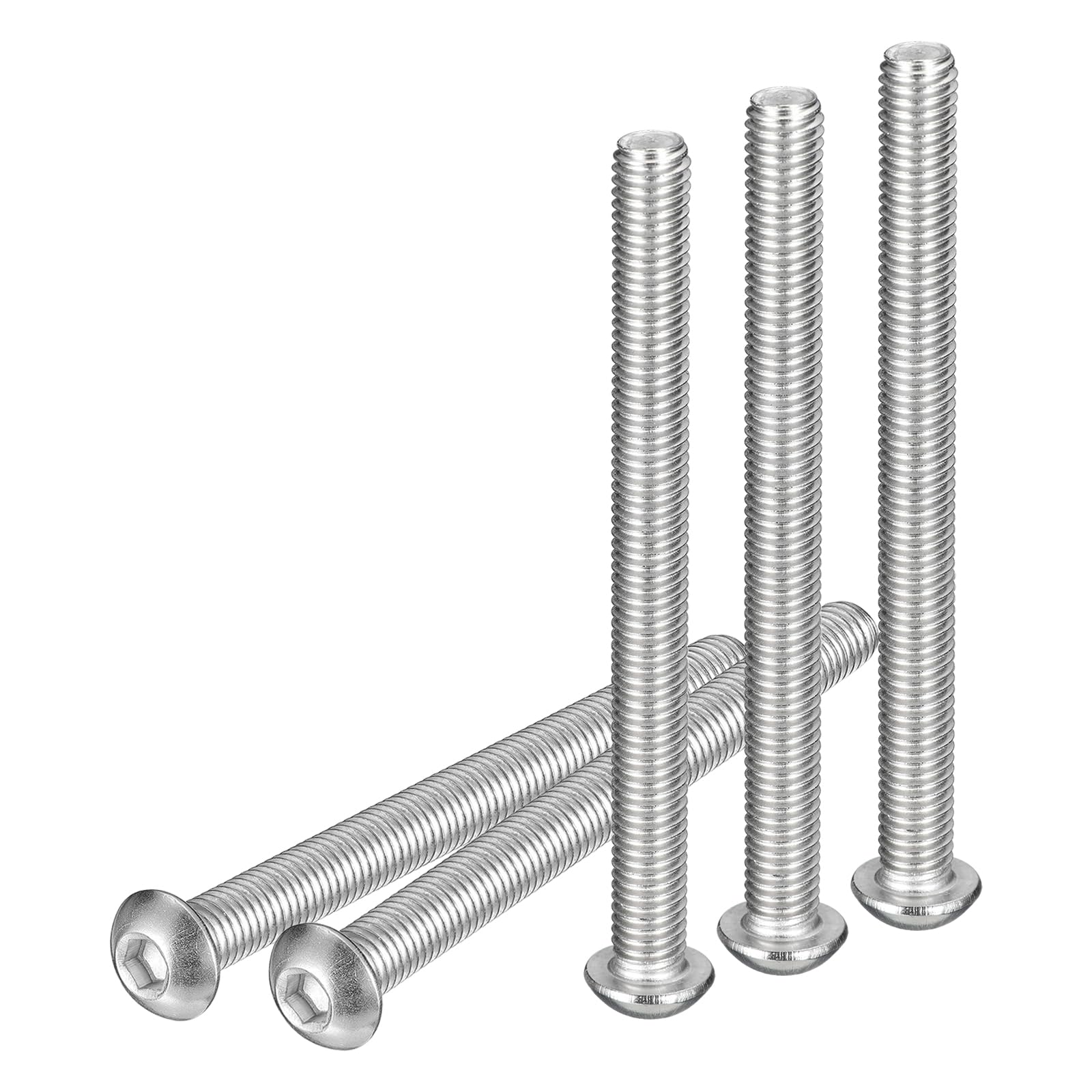 DTGN M8-1.25x90mm Button Head Socket Cap Screws - 5Pack - Good for Machine - 304 Stainless Steel 18/8 - Hex Drive Full Thread Fasteners — image 1