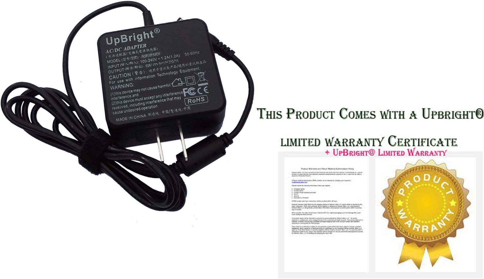 UPBRIGHTUpBright 19V AC/DC Adapter Compatible with HP Liteon PA-1041-91 PA-1041-91AM-LF PA-104191 PA1041-91 PA104191 Lite on 19VDC 2.1A 40W DC19V 2100mA 19.0V Switching Power Supply Cord Battery Charger PSU
