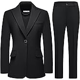 MODFUL Pant Suits for Women Business Suit Set 2 Piece Slim Fit Blazer Jacket One Button Formal Suit