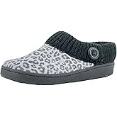 Clarks Women's Knitted Collar Clog (8 M US, Grey/Blk Leopard)