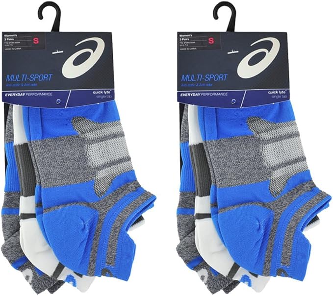 ASICS Women's Quick Lyte Single Tab Running Socks Bundle