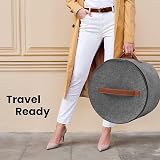 UPJWS Large Round Hat Storage Bag with Lid for Women Travel Toy Container view 6