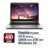 HP ProBook 455 G3 Flagship High Performance 15.6 inch HD Laptop PC, AMD A10-8700P Quad-Core, Radeon R6 Graphics, 16GB RAM, 1TB HDD, DVDRW, Bluetooth, WIFI, Windows 10, Black