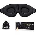 MZOO Sleep Eye Mask for Men Women, 3D Contoured Cup Sleeping Mask & Blindfold, Concave Molded Night Sleep Mask, Block Out Lig