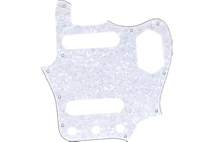 Musiclily Pro 10-Hole Guitar Pickguard for JPN Fender Japan Jaguar, 4Ply White Pearl