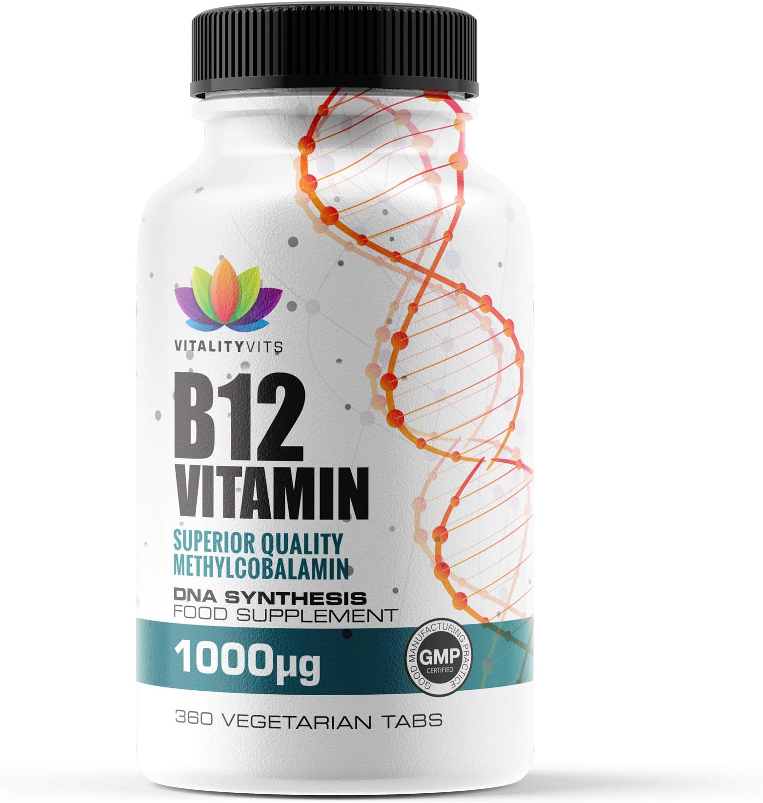 Vitamin B12 1000mcg Methylcobalamin – Helps Reduce Tiredness and Fatigue – Contributes to The Normal Function of The Immune System – Vegan UK Made (360 Tablets)