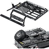 TCRC Aluminum Bed Rack &amp; Spare Tire Carrier &amp; Anti-Skid Plate Board with Colored Reflective Luggage Rope Set for HPI Venture18 Upgrade