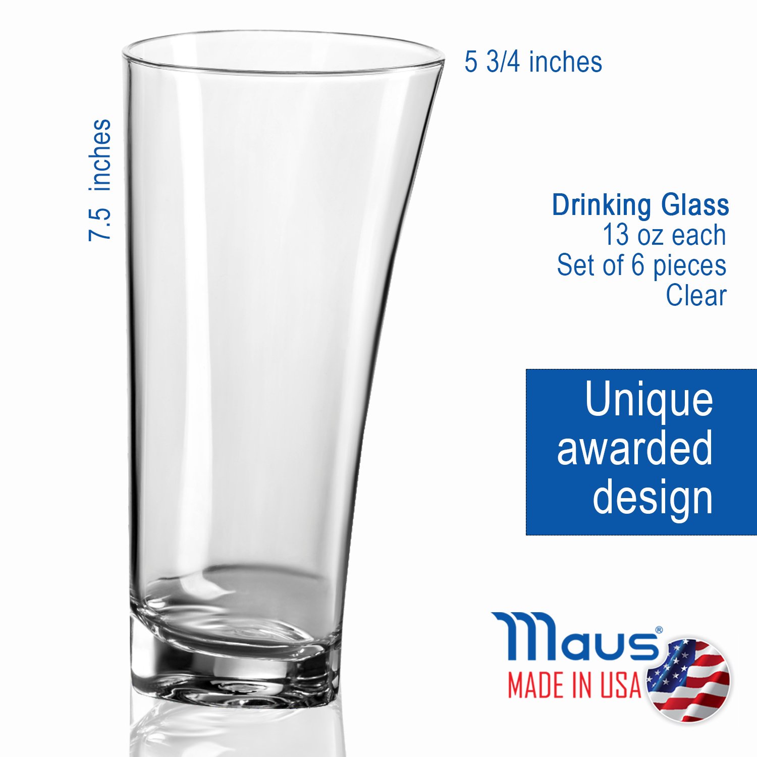 Unbreakable, Drinking Glasses, set of 6, 13 oz. each, Tritan, Ideal for