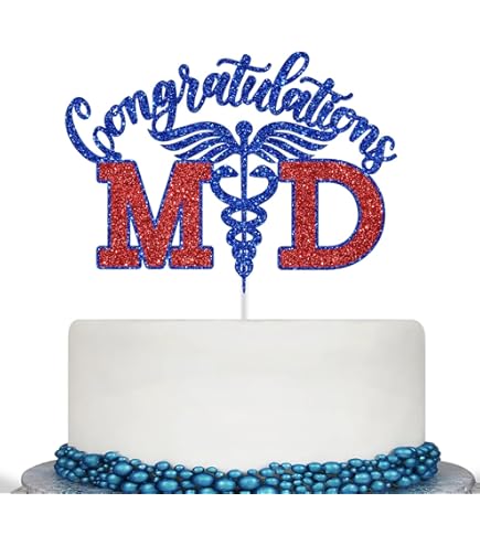 Congrats Doctor 2023 Graduation Cake Topper - Congrats DO MD RX DPT Gold Glitter Grad Cap Cake Topper - Cheers To Medical Doctor Graduation Party Decoration