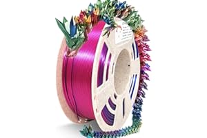 Reprapper Tri color coextrusion pla filament 1.75mm for 3D Printer, Multicolor like Dual Color Rainbow PLA, 2.2lbs (1kg), Silk PLA Green/Blue/Rose Red