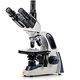 Swift SW380T 40X-2500X Magnification, Siedentopf Head, Research-Grade Trinocular Microscope Compound Lab with Wide-Field 10X/25X Eyepieces, Mechanical Stage, Ultra-Precise Focusing, Camera-Compatible