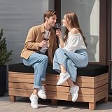 Waterproof Outdoor Bench Cushion 8cm Thick Black view 8