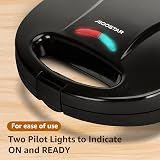 Aigostar Deep Fill Toastie Maker Panini Press 750W Non-Stick Plates Black view 4